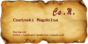 Csetneki Magdolna névjegykártya