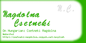 magdolna csetneki business card